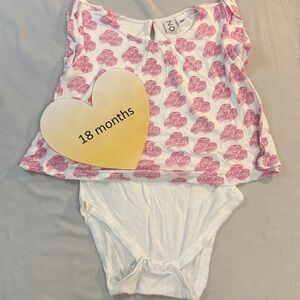 NOHO - Pink and White Baby Bodysuit Dress